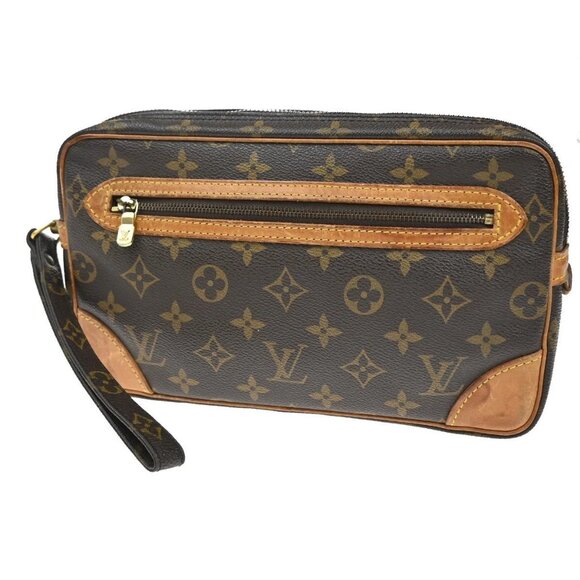 LOUIS VUITTON Marly Dragonne GM Clutch Hand Bag Monogram Brown M51825 68FC096 - Picture 1 of 16